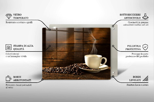 Chopping board glass Coffee cup wood