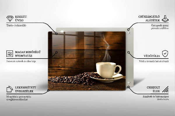 Chopping board glass Coffee cup wood