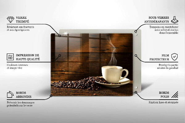 Chopping board glass Coffee cup wood