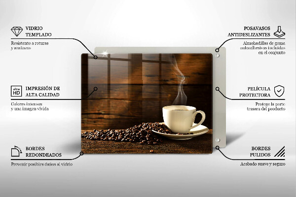 Chopping board glass Coffee cup wood