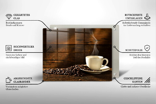 Chopping board glass Coffee cup wood