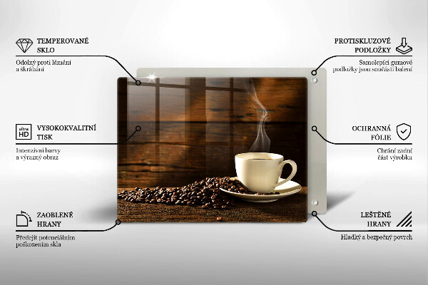 Chopping board glass Coffee cup wood