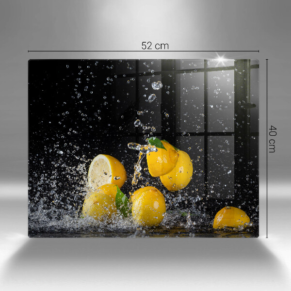 Chopping board glass Juicy lemon fruit