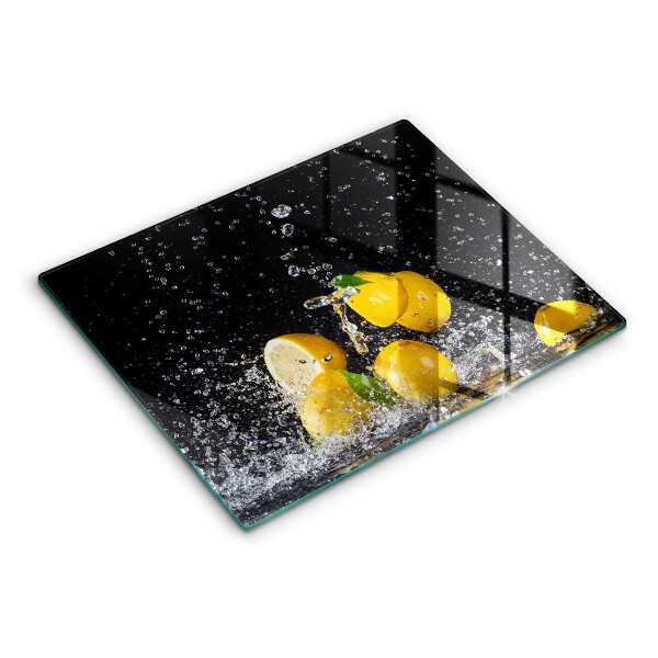 Chopping board glass Juicy lemon fruit
