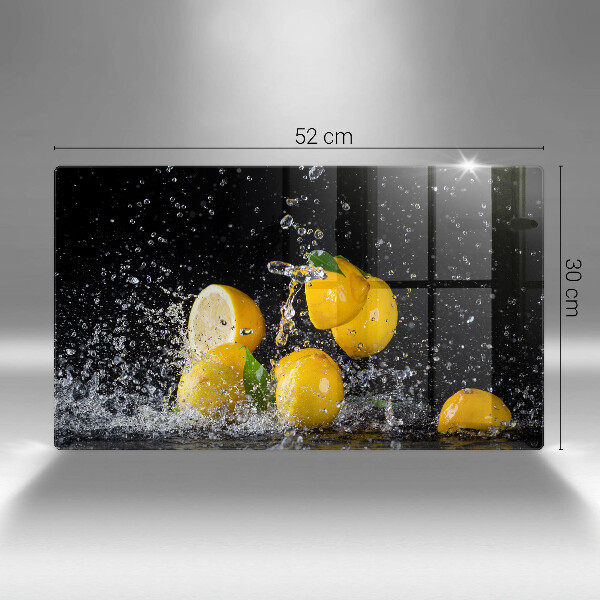 Chopping board glass Juicy lemon fruit