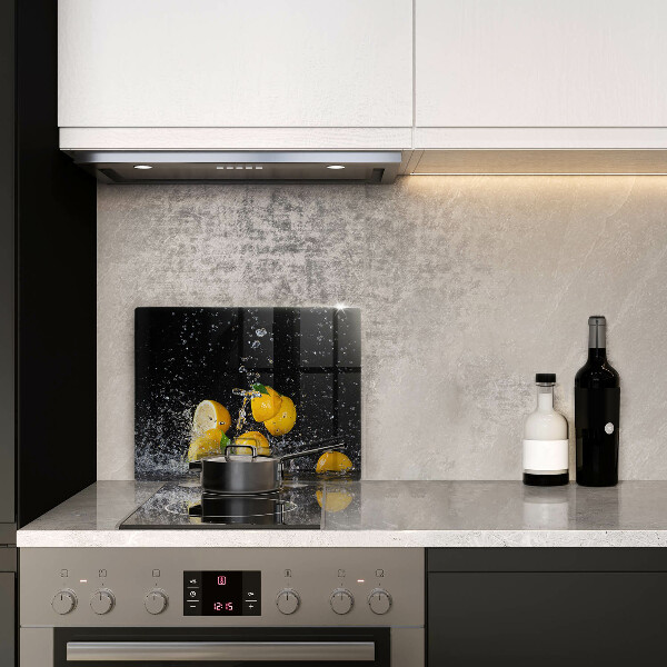 Chopping board glass Juicy lemon fruit