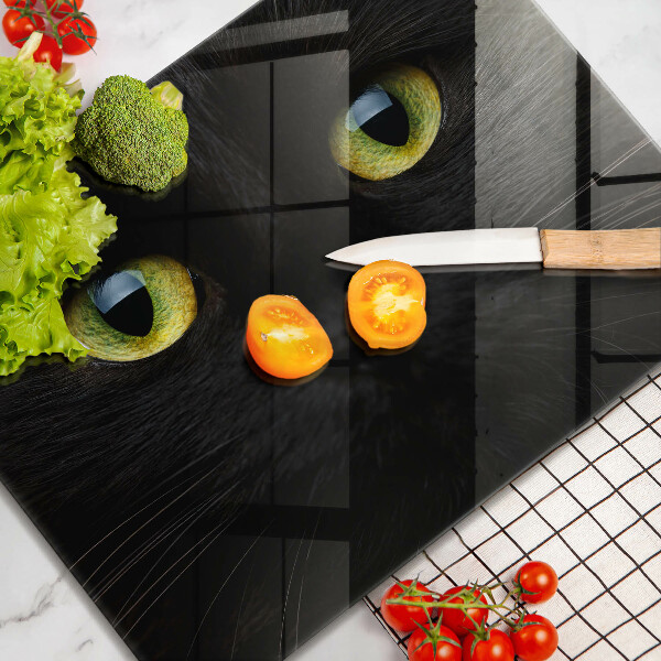 Chopping board glass Animal cat eyes