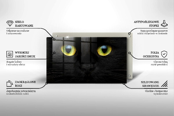 Chopping board glass Animal cat eyes