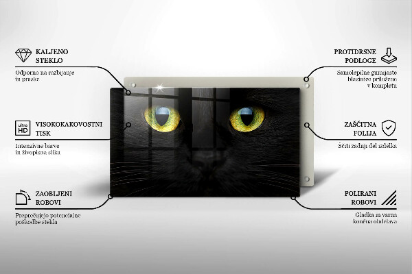 Chopping board glass Animal cat eyes