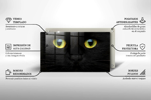 Chopping board glass Animal cat eyes