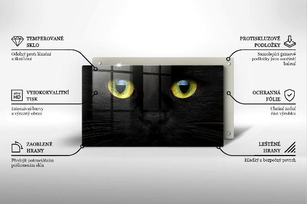 Chopping board glass Animal cat eyes