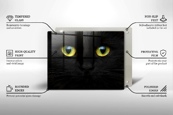 Chopping board glass Animal cat eyes