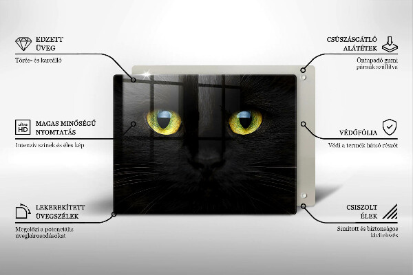 Chopping board glass Animal cat eyes