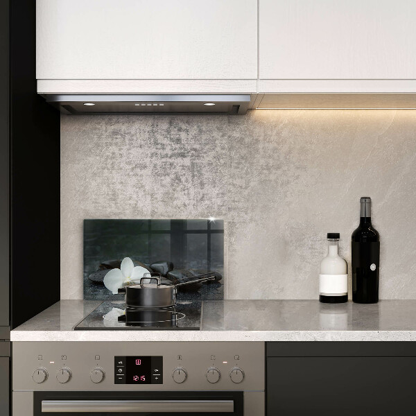 Chopping board glass White flower stones Zen