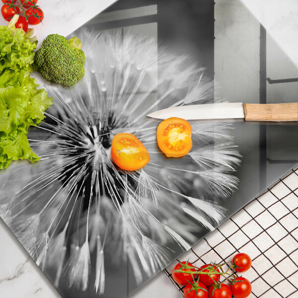 Chopping board glass Delicate dandelion