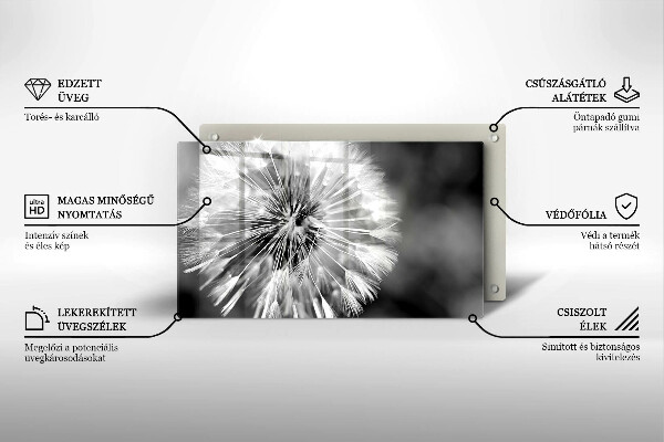 Chopping board glass Delicate dandelion
