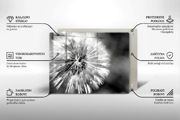 Chopping board glass Delicate dandelion