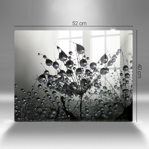 Chopping board glass Dandelions and dew
