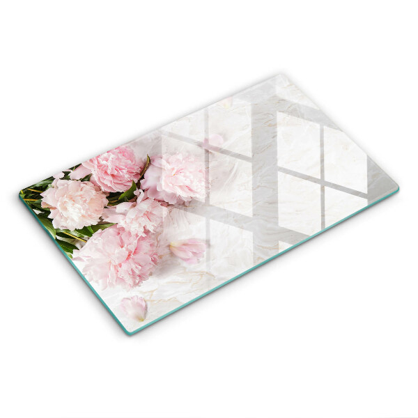 Chopping board glass Delicate roses flowers