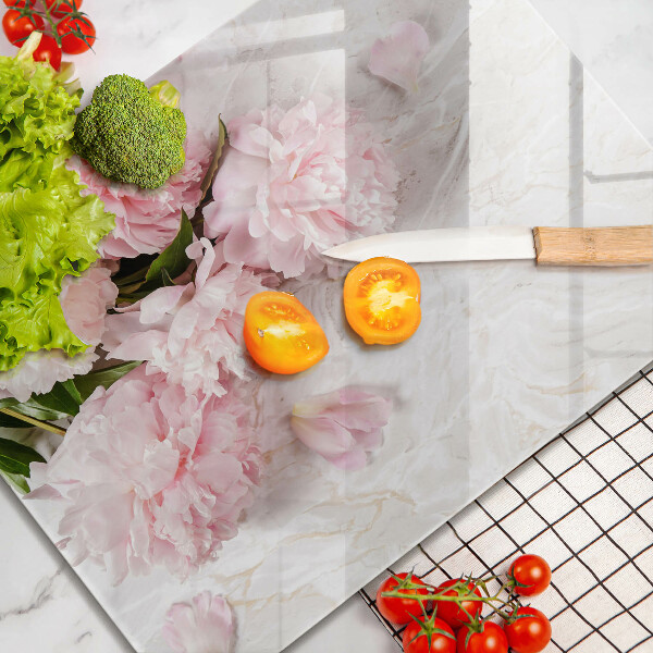 Chopping board glass Delicate roses flowers