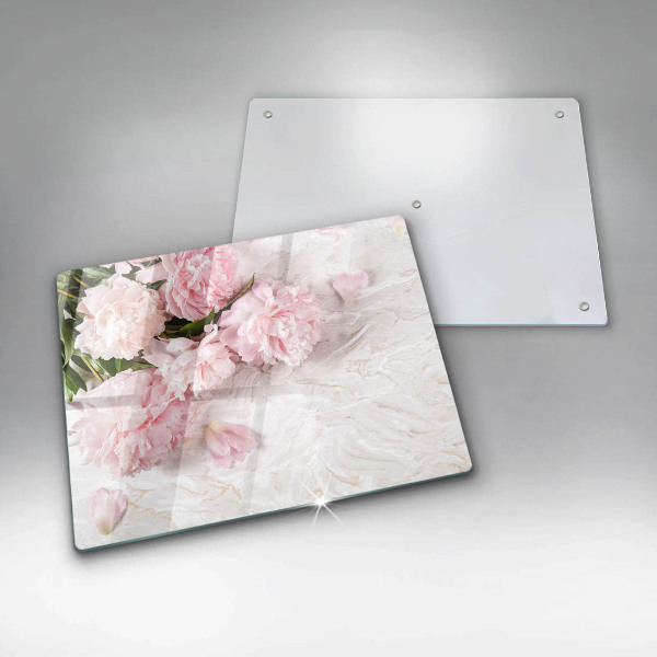 Chopping board glass Delicate roses flowers
