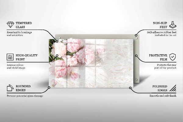 Chopping board glass Delicate roses flowers