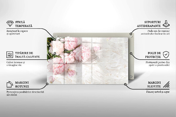 Chopping board glass Delicate roses flowers