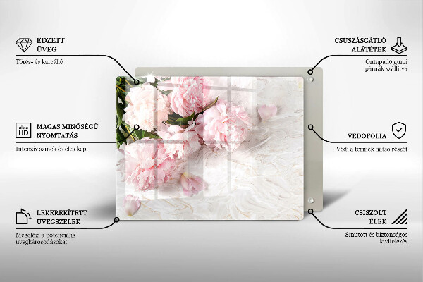 Chopping board glass Delicate roses flowers