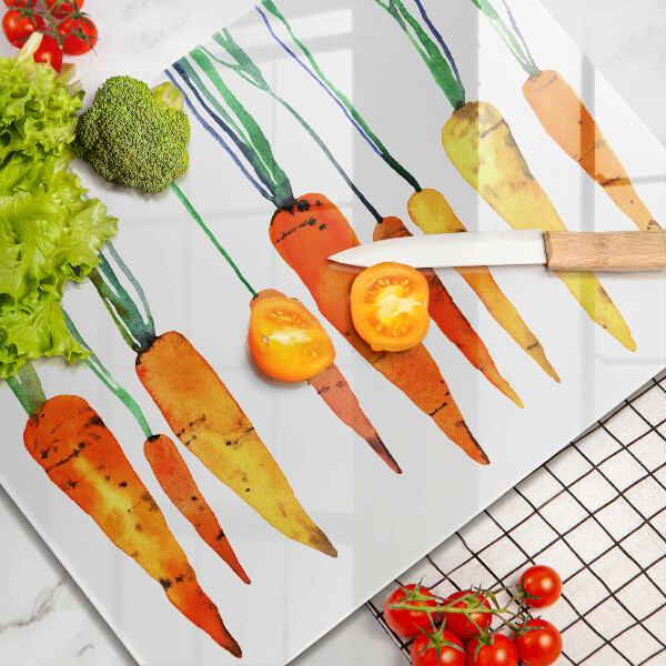 Chopping board glass Carrot illustration