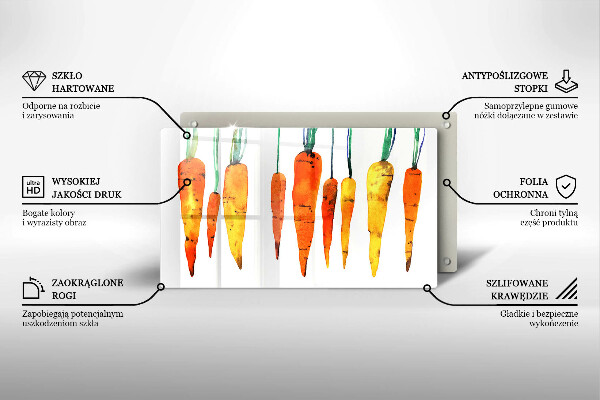 Chopping board glass Carrot illustration