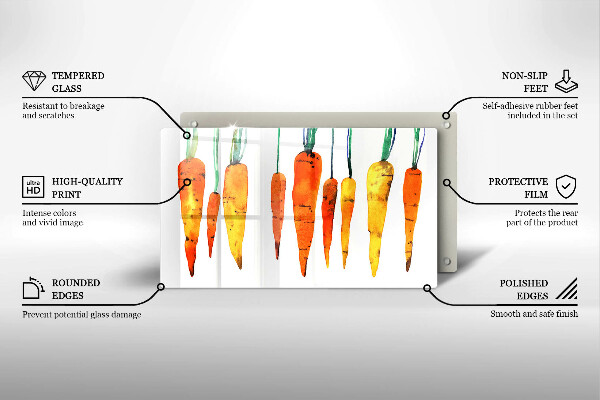 Chopping board glass Carrot illustration