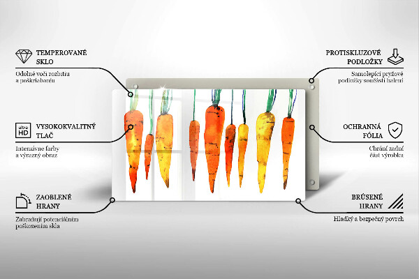 Chopping board glass Carrot illustration