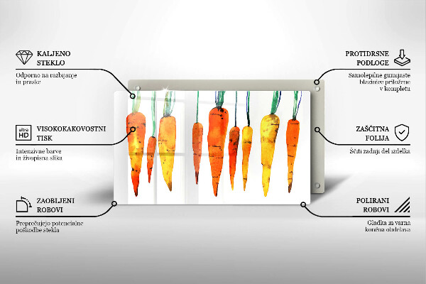 Chopping board glass Carrot illustration