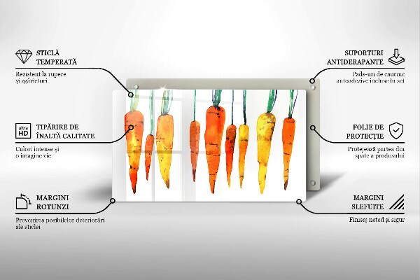 Chopping board glass Carrot illustration