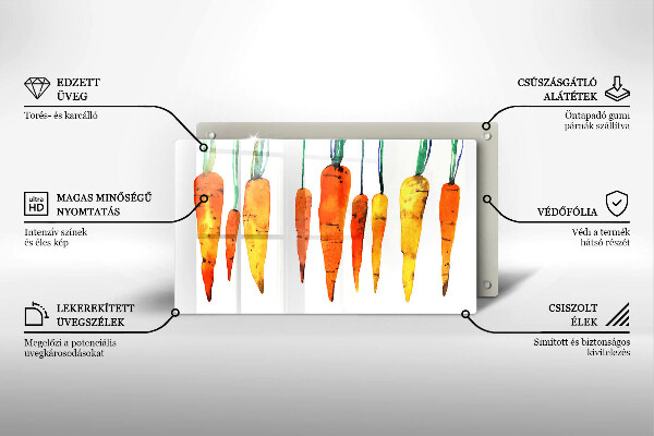 Chopping board glass Carrot illustration