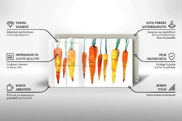 Chopping board glass Carrot illustration