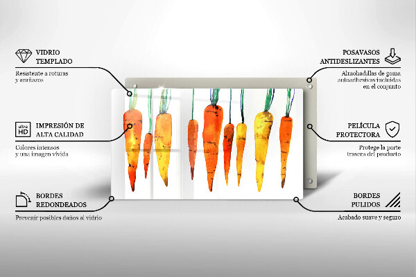 Chopping board glass Carrot illustration