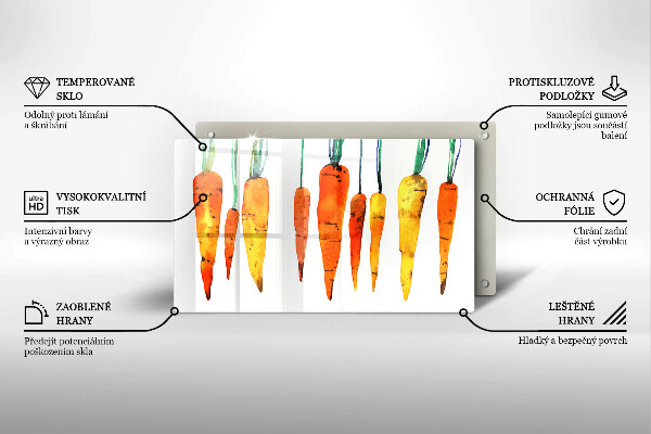 Chopping board glass Carrot illustration