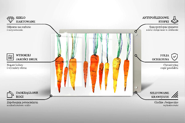 Chopping board glass Carrot illustration