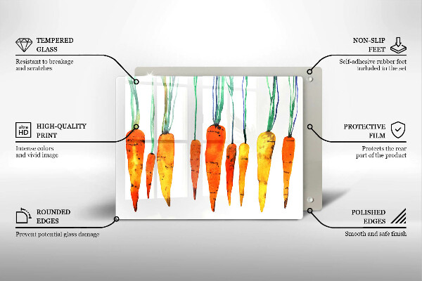 Chopping board glass Carrot illustration