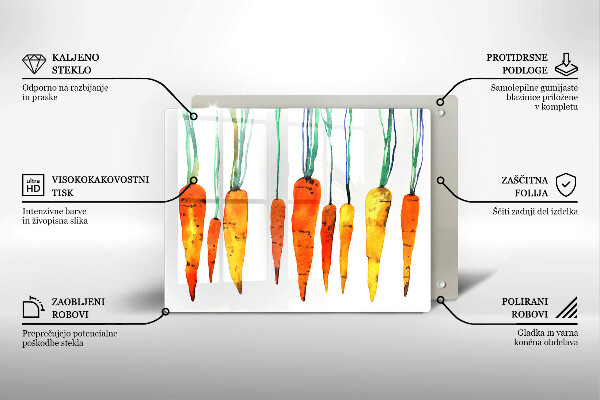 Chopping board glass Carrot illustration
