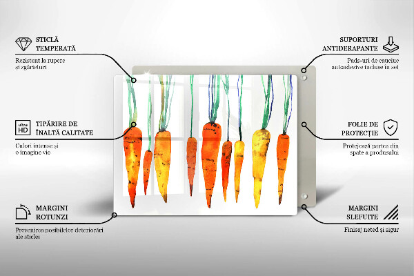 Chopping board glass Carrot illustration