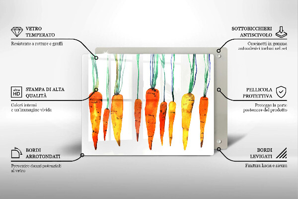 Chopping board glass Carrot illustration