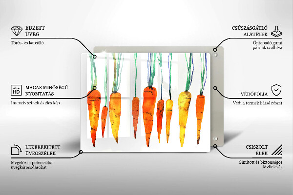 Chopping board glass Carrot illustration