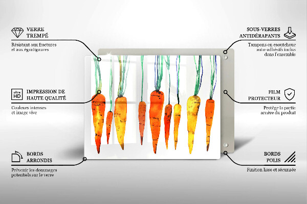 Chopping board glass Carrot illustration