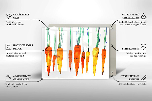 Chopping board glass Carrot illustration