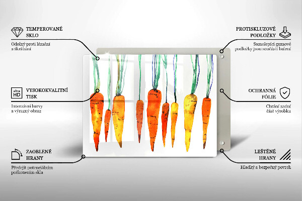 Chopping board glass Carrot illustration