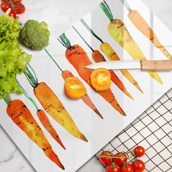 Chopping board glass Carrot illustration