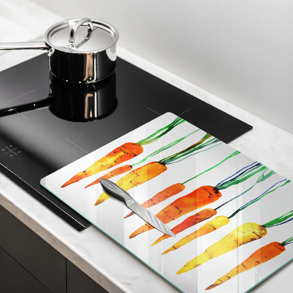 Chopping board glass Carrot illustration
