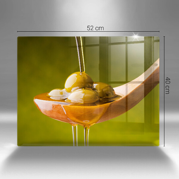 Chopping board glass Oliwa and olives
